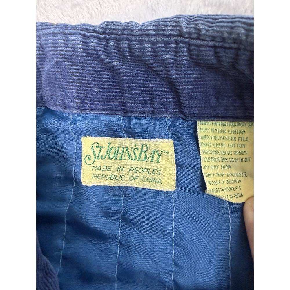St Johns Bay Corduroy Button Up Quilt Lined Long‎ Sleeve Shacket - Picture 4 of 8